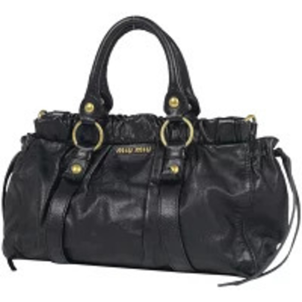 Miu MIu 2way Shoulder Bag Leather Black
